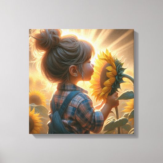 Sonnenblumenkind Leinwanddruck (Vorderseite)