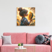 Sonnenblumenkind Leinwanddruck (Insitu (Wohnzimmer))