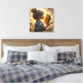 Sonnenblumenkind Leinwanddruck (Insitu (Schlafzimmer))