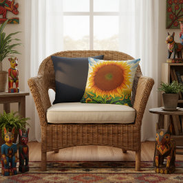 Sonnenblumenkissen im Freien - Printwerbung für wh Kissen