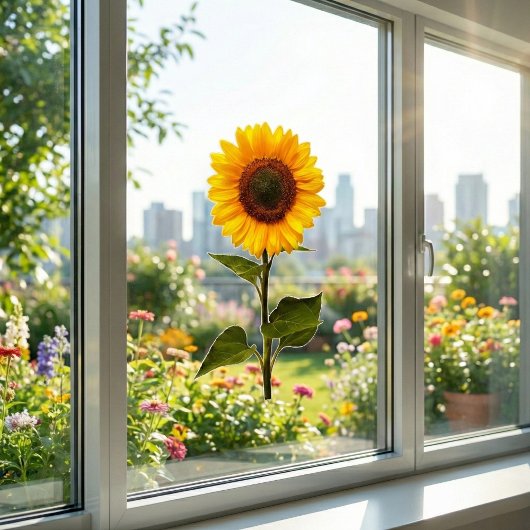 Sonnenblumenklammer für die Blume Fensteraufkleber