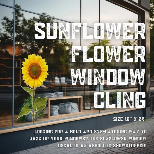 Sonnenblumenklammer für die Blume Fensteraufkleber