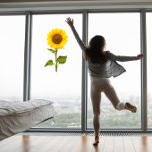 Sonnenblumenklammer für die Blume Fensteraufkleber