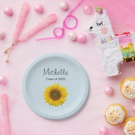 Sonnenblumenklasse Abschluss 2025 Pappteller (Party)