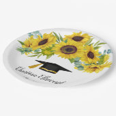 Sonnenblumenklasse des Abschlusses 2024 Individuel Pappteller (Schrägansicht)