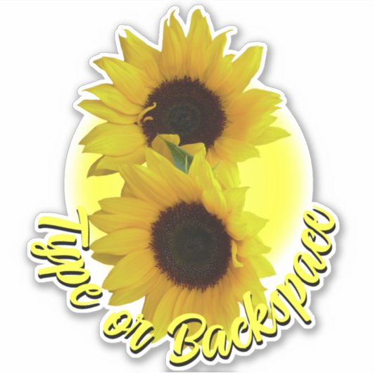 Sonnenblumenkleber Personalisiert Sonnenblumendeko Aufkleber (Vorderseite)