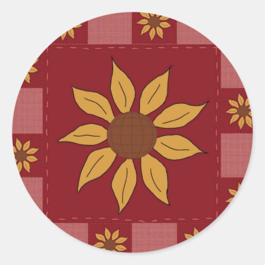 Sonnenblumenkleber Runder Aufkleber (Vorderseite)