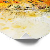 Sonnenblumenkleid Wasserfarbe Kunst Poster (Ecke)