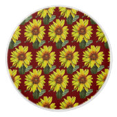 Sonnenblumenknochen Keramikknauf (Vorderseite)