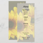 Sonnenblumenknochenarm Menükarte (Vorne/Hinten)