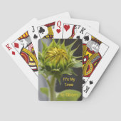 Sonnenblumenknospe Es ist meine Zeit, Blumen zu bl Spielkarten (Rückseite)