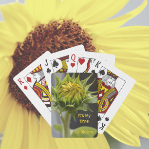 Sonnenblumenknospe Es ist meine Zeit, Blumen zu bl Spielkarten