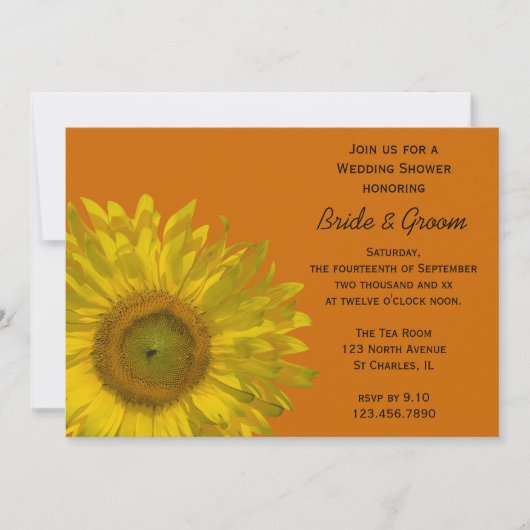 Sonnenblumenkolonne Polterabend Einladung (Vorderseite)