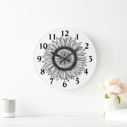 Sonnenblumenkompass Große Wanduhr (Zuhause)