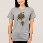 Sonnenblumenkopf Botanik Tri-Blend Shirt (Vorderseite)