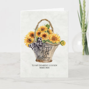 Sonnenblumenkorb Cousin 70. Geburtstag Karte