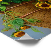 Sonnenblumenkorb und Bienen Poster (Ecke)