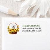 Sonnenblumenkörbe Bichon Frise-Etikett (Insitu)