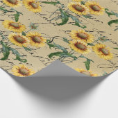 Sonnenblumenkörbe und -röschen geschenkpapier (Ecke)