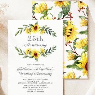 Sonnenblumenkranz 25. Jubiläumsfeier Einladung