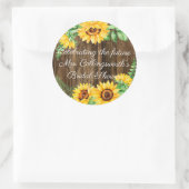 Sonnenblumenkranz auf Barnholz Aussehen Gastfreund Runder Aufkleber (Tasche)