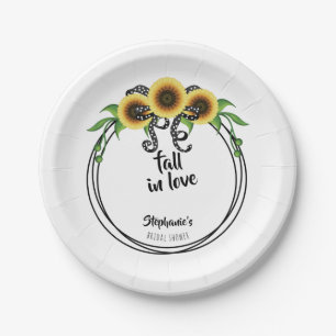 Sonnenblumenkranz-Brautparty Pappteller