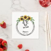 Sonnenblumenkranz-Brautparty Serviette (Beispiel)