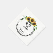 Sonnenblumenkranz-Brautparty Serviette (Ecke)