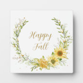 Sonnenblumenkranz mit anpassbarem Text Fotoplatte (Vorderseite)