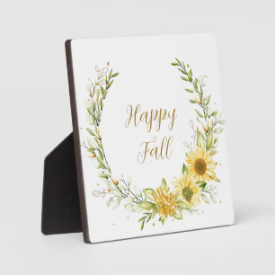 Sonnenblumenkranz mit anpassbarem Text  Fotoplatte