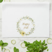 Sonnenblumenkranz mit anpassbarem Text Geschirrtuch (Gefaltet)