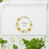 Sonnenblumenkranz mit anpassbarem Text Geschirrtuch (Gefaltet)