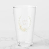 Sonnenblumenkranz mit anpassbarem Text Glas (Rückseite)
