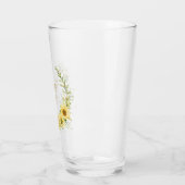 Sonnenblumenkranz mit anpassbarem Text Glas (Links)