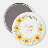 Sonnenblumenkranz mit anpassbarem Text Magnet (Vorderseite/Rückseite)