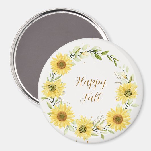 Sonnenblumenkranz mit anpassbarem Text Magnet (Vorderseite/Rückseite)