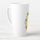 Sonnenblumenkranz mit anpassbarem Text Milchtasse (Linke Ecke)