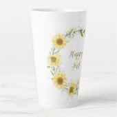 Sonnenblumenkranz mit anpassbarem Text Milchtasse (Vorderseite)