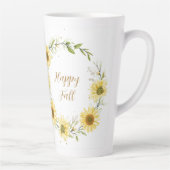 Sonnenblumenkranz mit anpassbarem Text Milchtasse (Rechts)