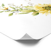 Sonnenblumenkranz mit anpassbarem Text Poster (Ecke)