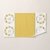 Sonnenblumenkranz mit individualisierbarem Textbad Badhandtuch Set (Handtuch)