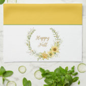 Sonnenblumenkranz mit individueller Textküche Geschirrtuch (Gefaltet)