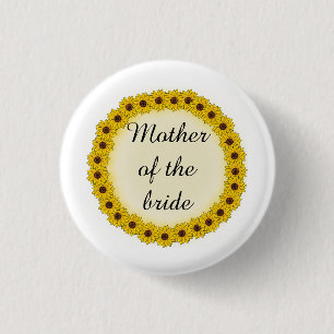 Sonnenblumenkranz Mutter/Schwiegermutter der Braut Button
