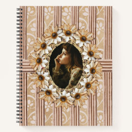 Sonnenblumenkranz rustikal notizblock