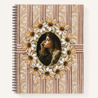 Sonnenblumenkranz rustikal notizblock