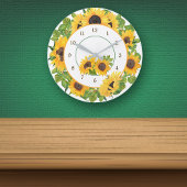 Sonnenblumenkreislauf Runde Wanduhr