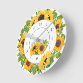 Sonnenblumenkreislauf Runde Wanduhr (Winkel)
