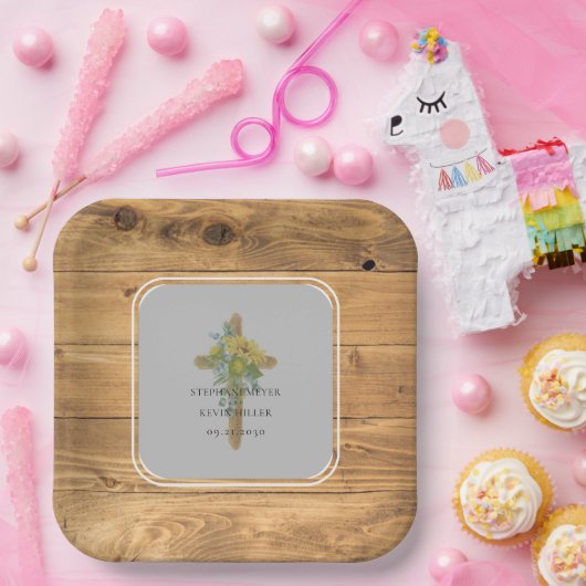 Sonnenblumenkreuz Pappteller (Party)