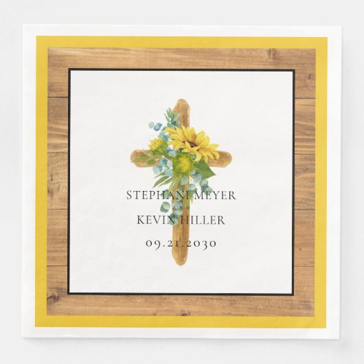 Sonnenblumenkreuz Serviette (Vorderseite)