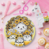 Sonnenblumenkronen Igel Picnic Pappteller (Party)